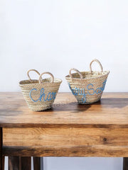 Personalized Woven Basket with Custom Name – Handcrafted Straw Bag for Gifts, Boho Decor & Bridesmaids