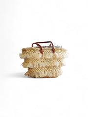 Handmade Boho Straw Basket with Tassels – Chic Summer Tote Bag