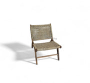 Handmade Lounge Chair – Natural Cord & Teak Wood – Rustic Boho Accent Chair