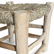 Handcrafted Moroccan Lounge Chair – Natural Cord & Walnut Wood – Boho Accent & Reading Chair