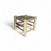 Handcrafted Moroccan Lounge Chair – Natural Cord & Walnut Wood – Boho Accent & Reading Chair